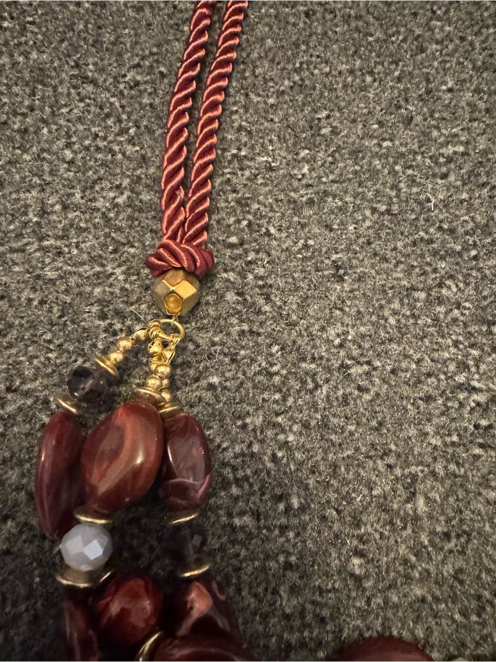 Red Multi-Strand Beaded Necklace - Women Jewelry - Picture 3 of 7